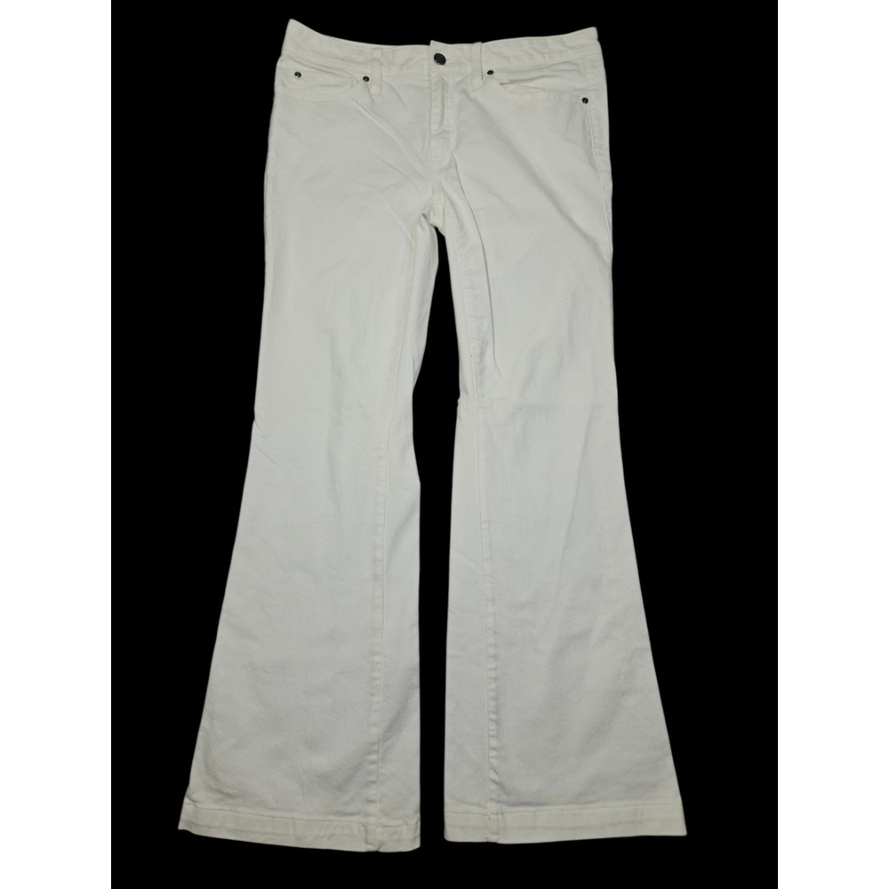 Gap 1969 Long & Lean Flare Jeans White Denim Sz 28/6a
